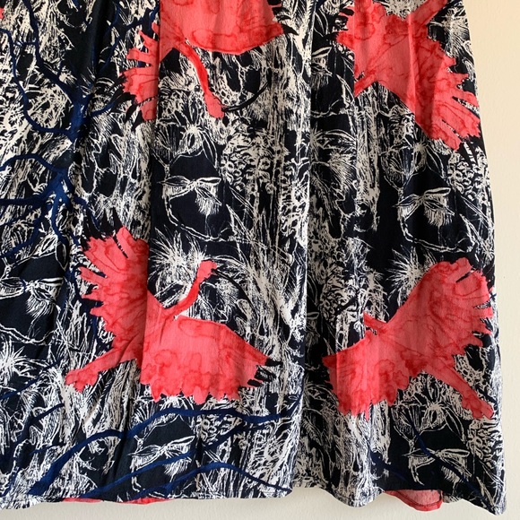 And other stories bird abstract silk skirt sz 8 - Picture 2 of 5